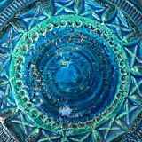 Large Rimini Blue bowl from the mid-century by Aldo Londi for Bitossi.