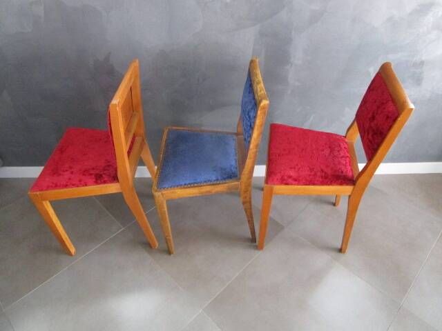 3 antique art deco chairs