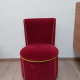 Pair of cabaret armchairs red velvet gold border