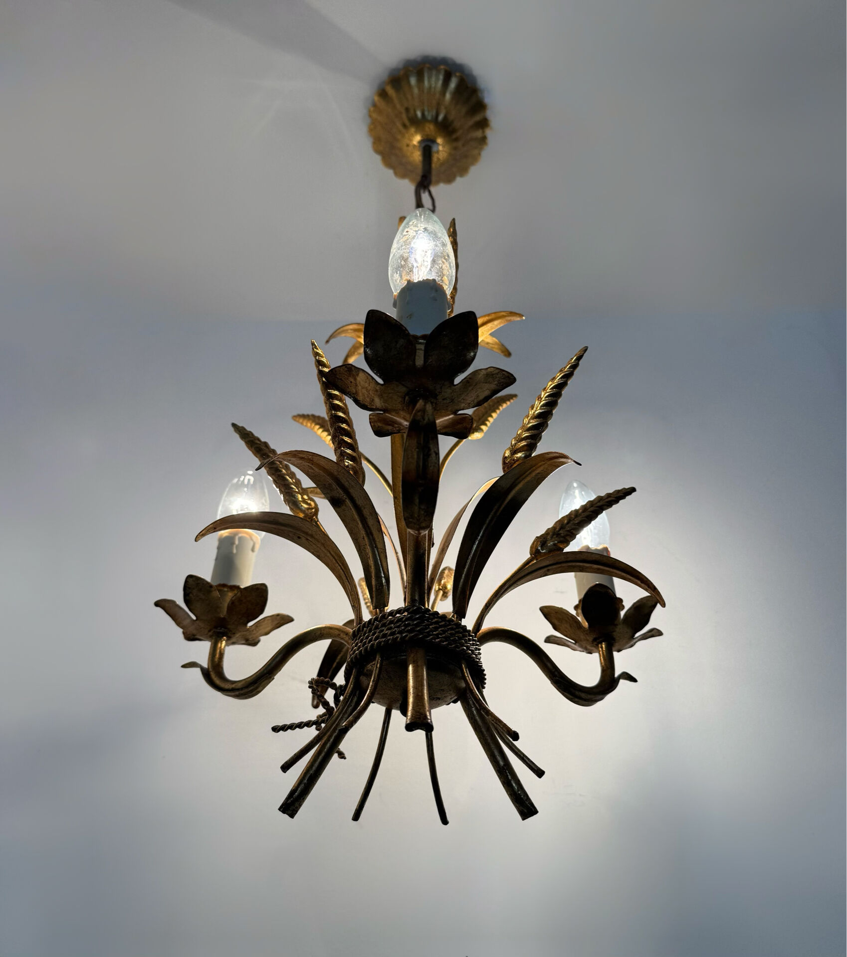 Golden wheat ear lustre Hans KOGL 1970s