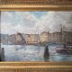 Tableau HSP school of the North Impressionist late 19th century marine port signed + frame