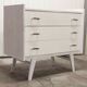 Commode scandinave 1960 3 tiroirs relookées laiton bakélite