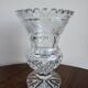 Cut and engraved crystal vase – vintage floral decoration