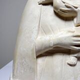 Bust of the Virgin and Child, waxed plaster, old art deco style, PP Deposited
