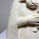 Bust of the Virgin and Child, waxed plaster, old art deco style, PP Deposited