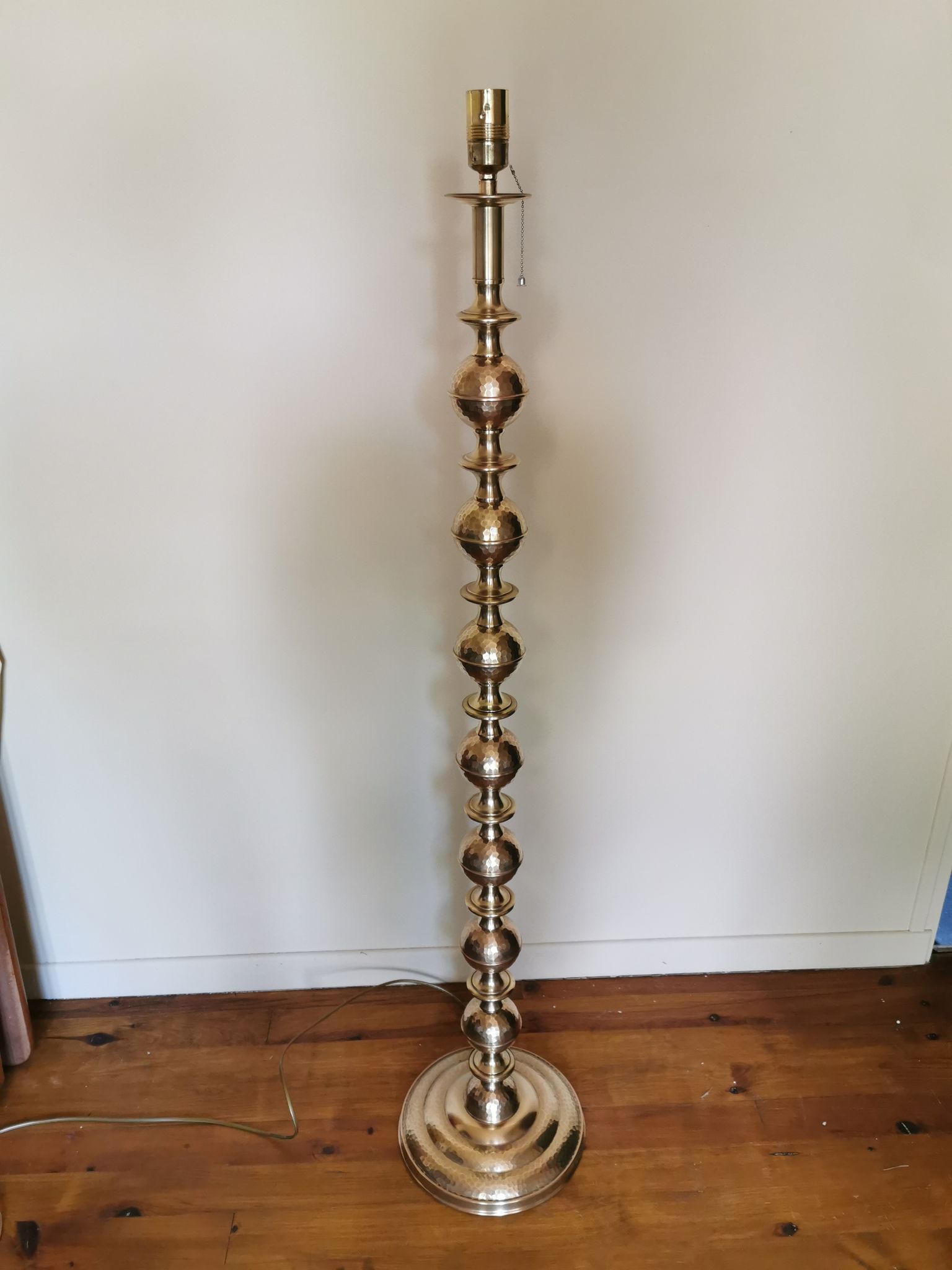 Vintage oriental-style brass lamppost