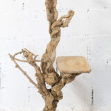 Floor lamp in rough wood