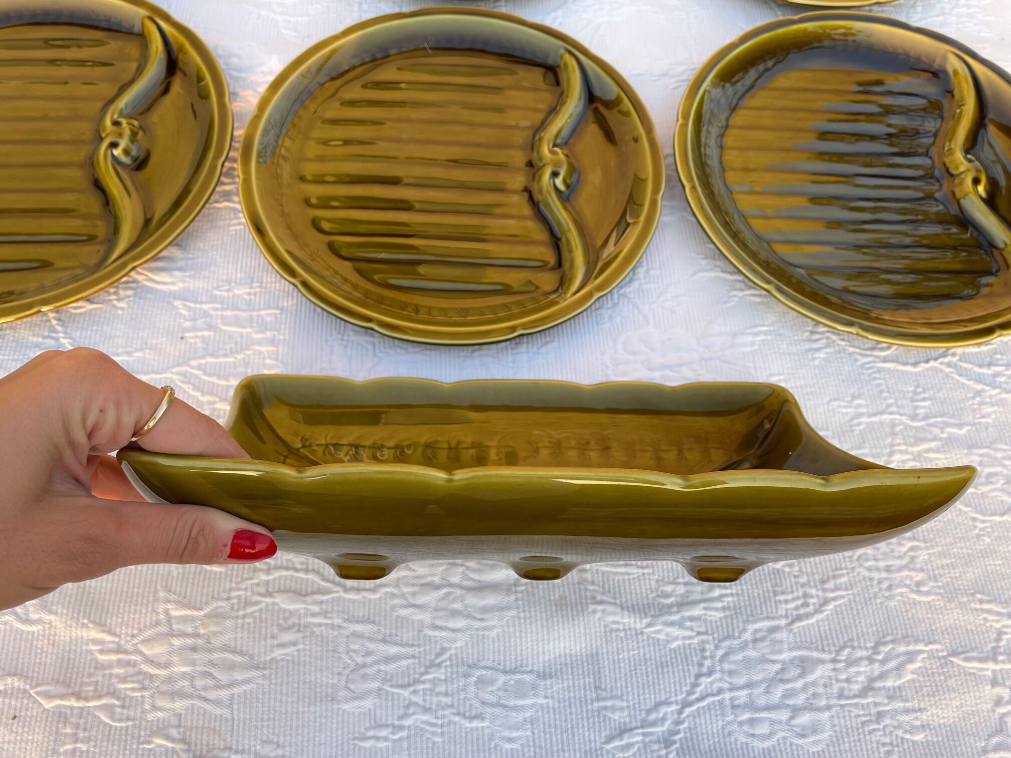 Gien asparagus ceramic service