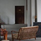 Svante Skogh, freestanding canapé in floral fabric, modern Swedish, 1940s