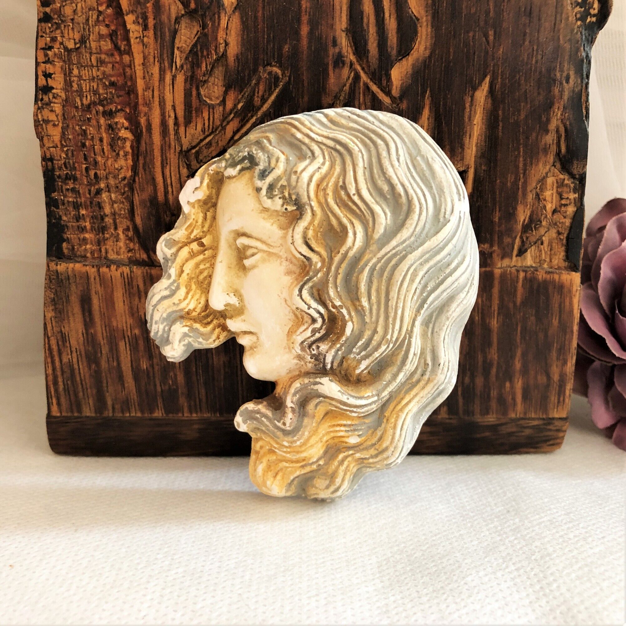 Set of 3 figurines Greek mythology in handmade stone from Greece