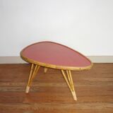 Free form rattan coffee table from the 60