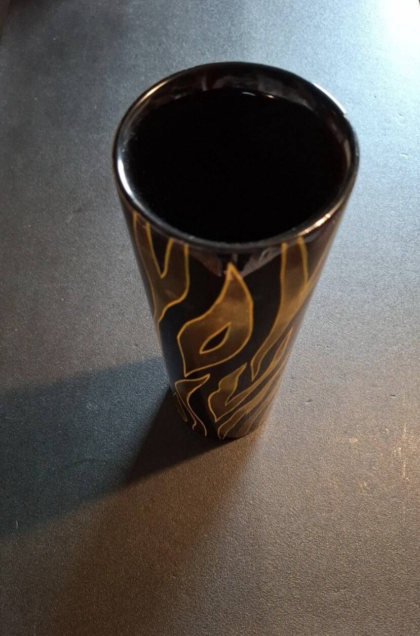 Lacquered wooden vase