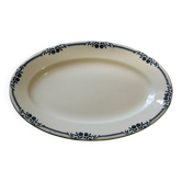 Plat ovale Terre de Fer Salins modèle "Saussure" 37 x 24cm TBE