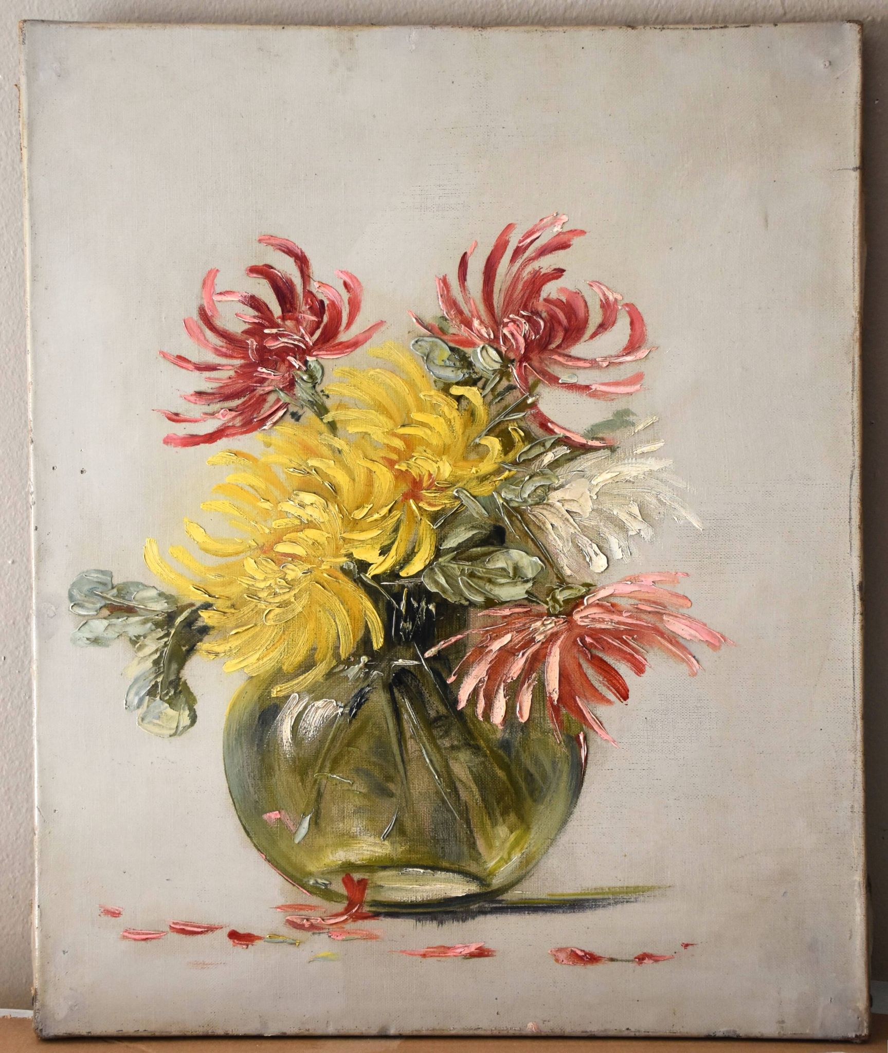 Charles Jung, Chrysanthemums in a Glass Vase (circa 1900)