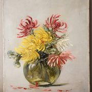 Charles Jung, Chrysanthemums in a Glass Vase (circa 1900)