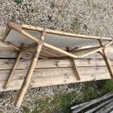 Rattan and bamboo coffee table