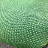 Scandinavian office chair in green fabric and curved steel
