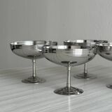 6 large stainless steel bowls on feet Letang Remy
