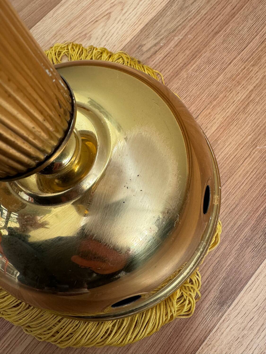 Lustre 3 feux en laiton doré par Sölken, années 1970