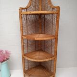 Tall rattan shelf