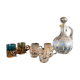 19th carafe liqueur service and 7 glasses