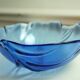 Blue leaf glass salad bowl cup