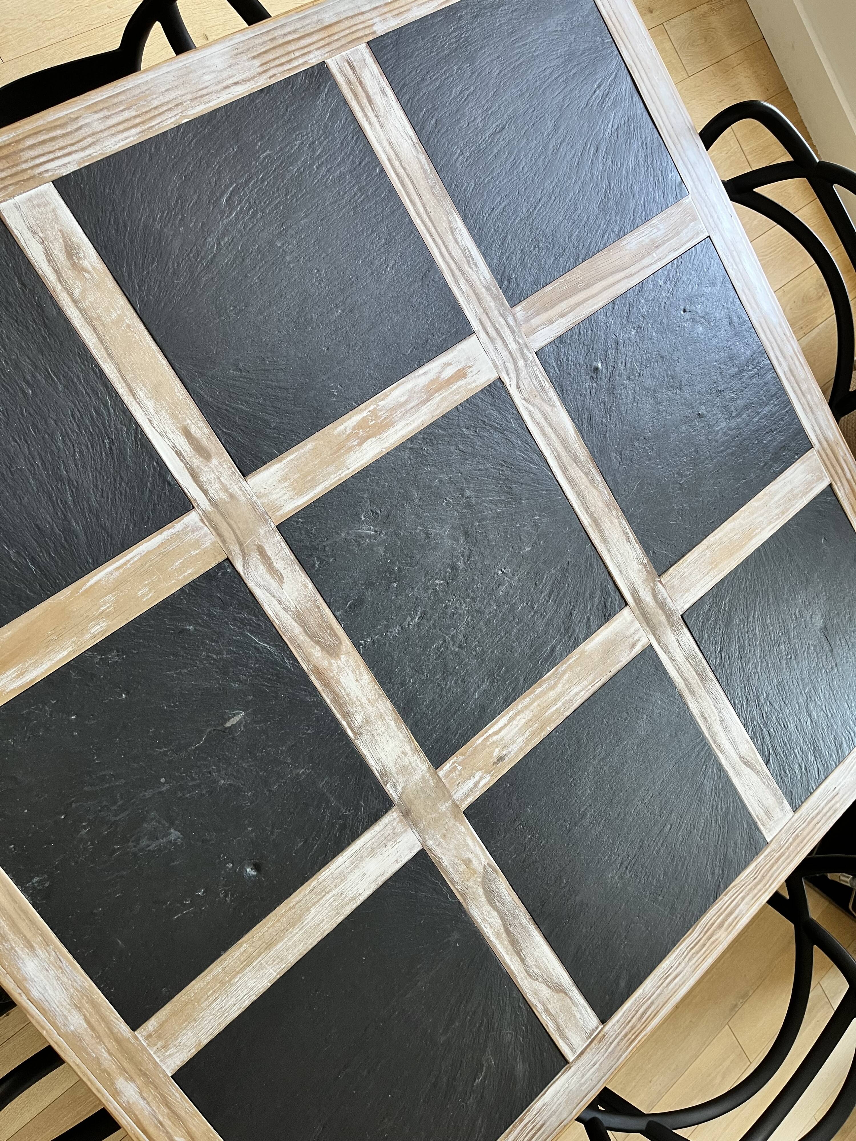 Slate and wood table