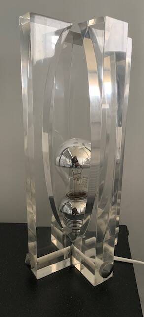 Vintage plexiglass lamp André Jean Doucin