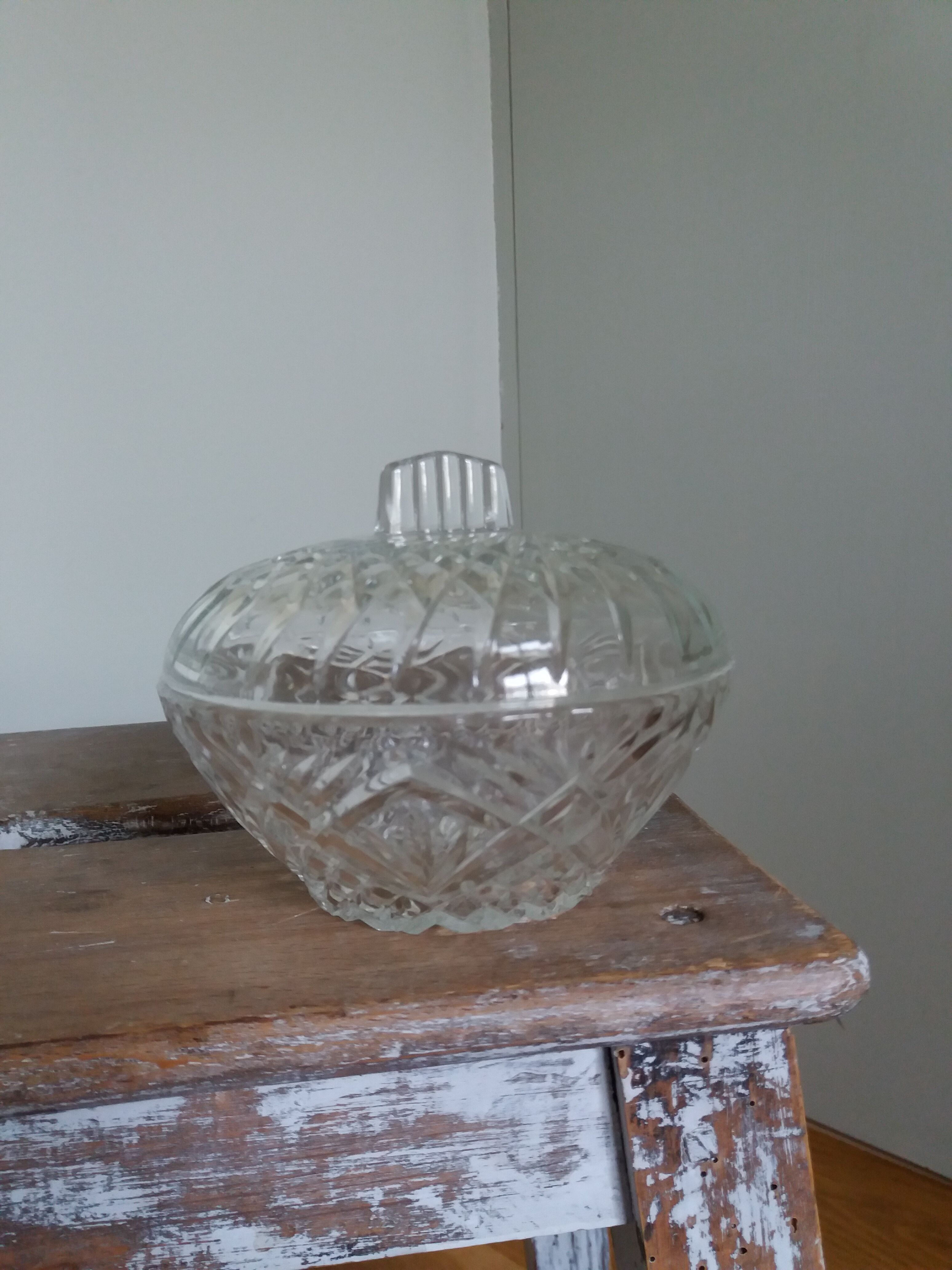 Glass box candy sugar bowl butter