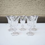 5 Verres à Pied en Cristal de Style Metternich H 13 cm