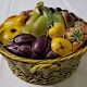 Sarreguemines Majolica slip lidded basket