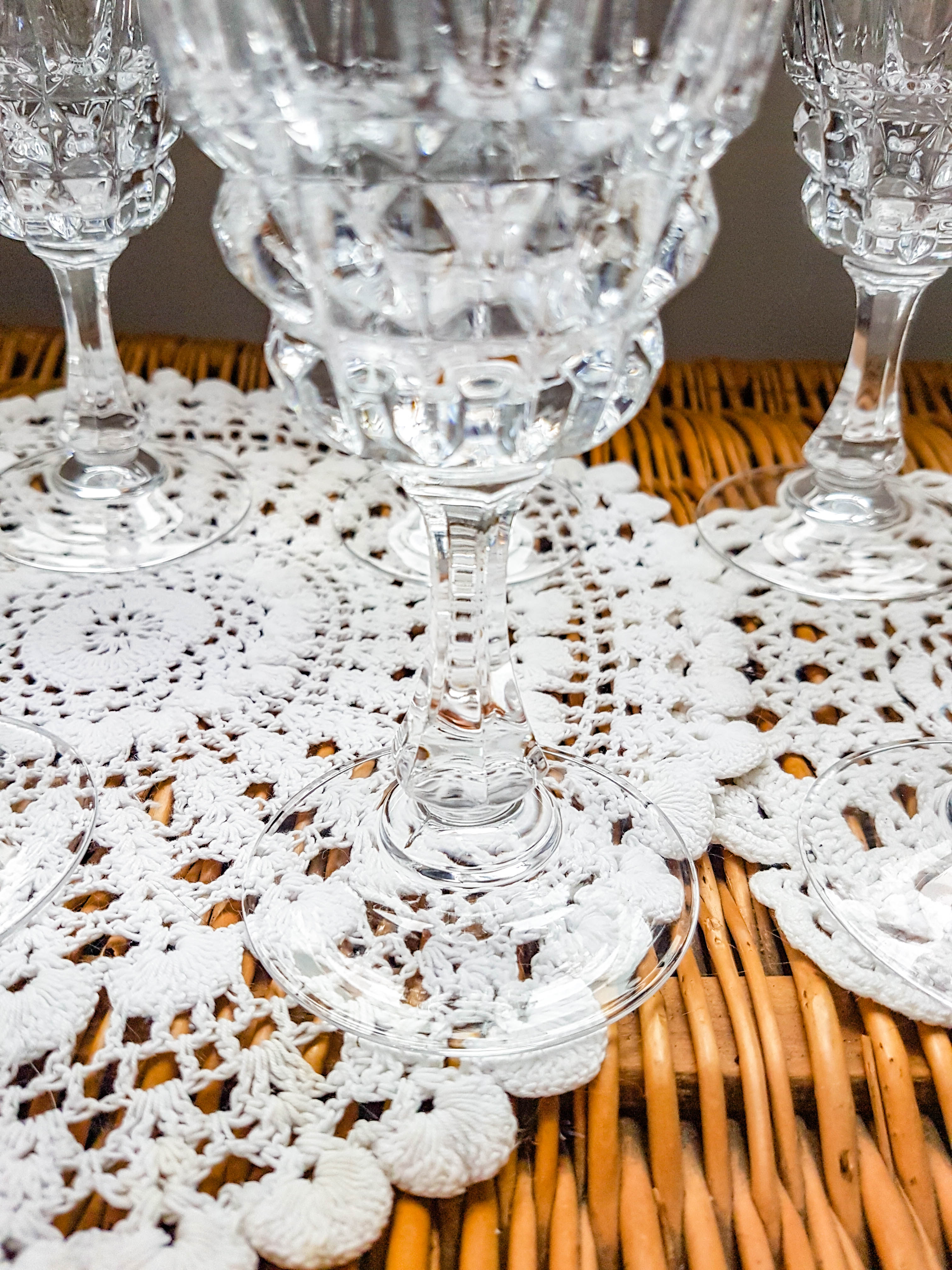 Lot de 6 verres à eau cristal d'arques modèle "Pompadour "