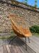 Vintage rattan armchair 50-60 black metal legs