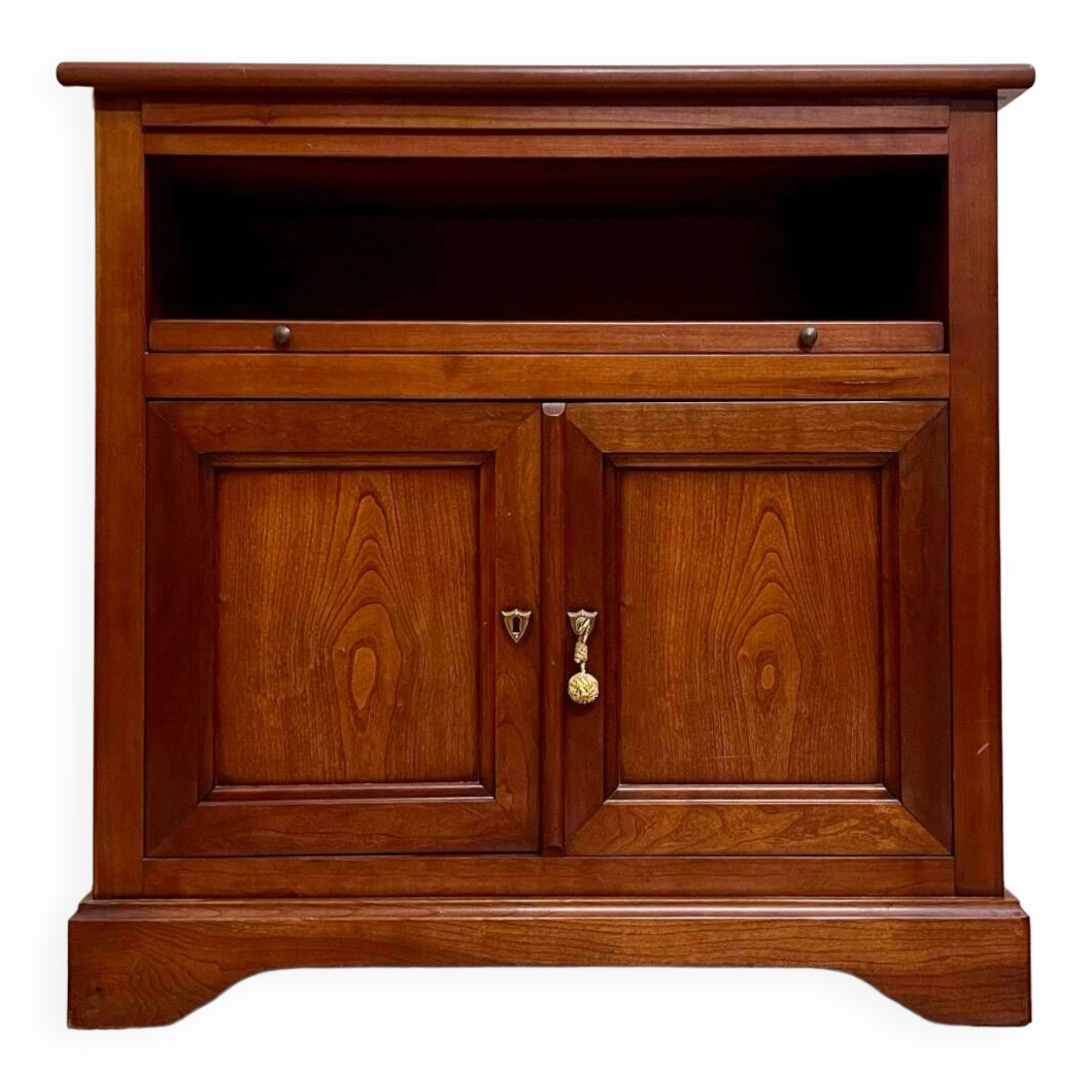 Small 70s TV cabinet in solid cherry wood