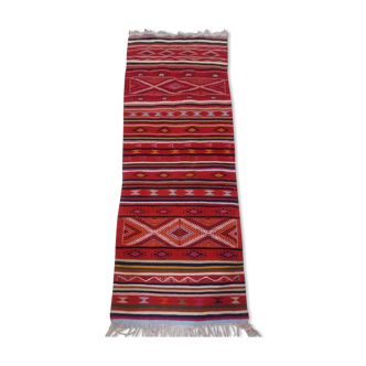Kilim multicolor hallway done hand in wool carpet 85x195cm