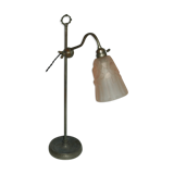 Lampe art-déco articulée laiton pâte de verre