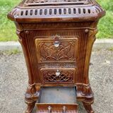 Poêle en fonte émaillé ancien
