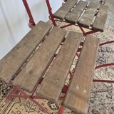 Set of 4 folding chairs for old bistro, guinguette, brasserie