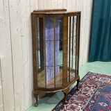 English walnut showcase from the 1930s