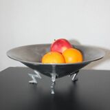 Vintage aluminium coupe/plate – zigzag base in Memphis style from the 80s.