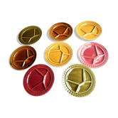 8 old ceramic fondue plates coloured Sarreguemines