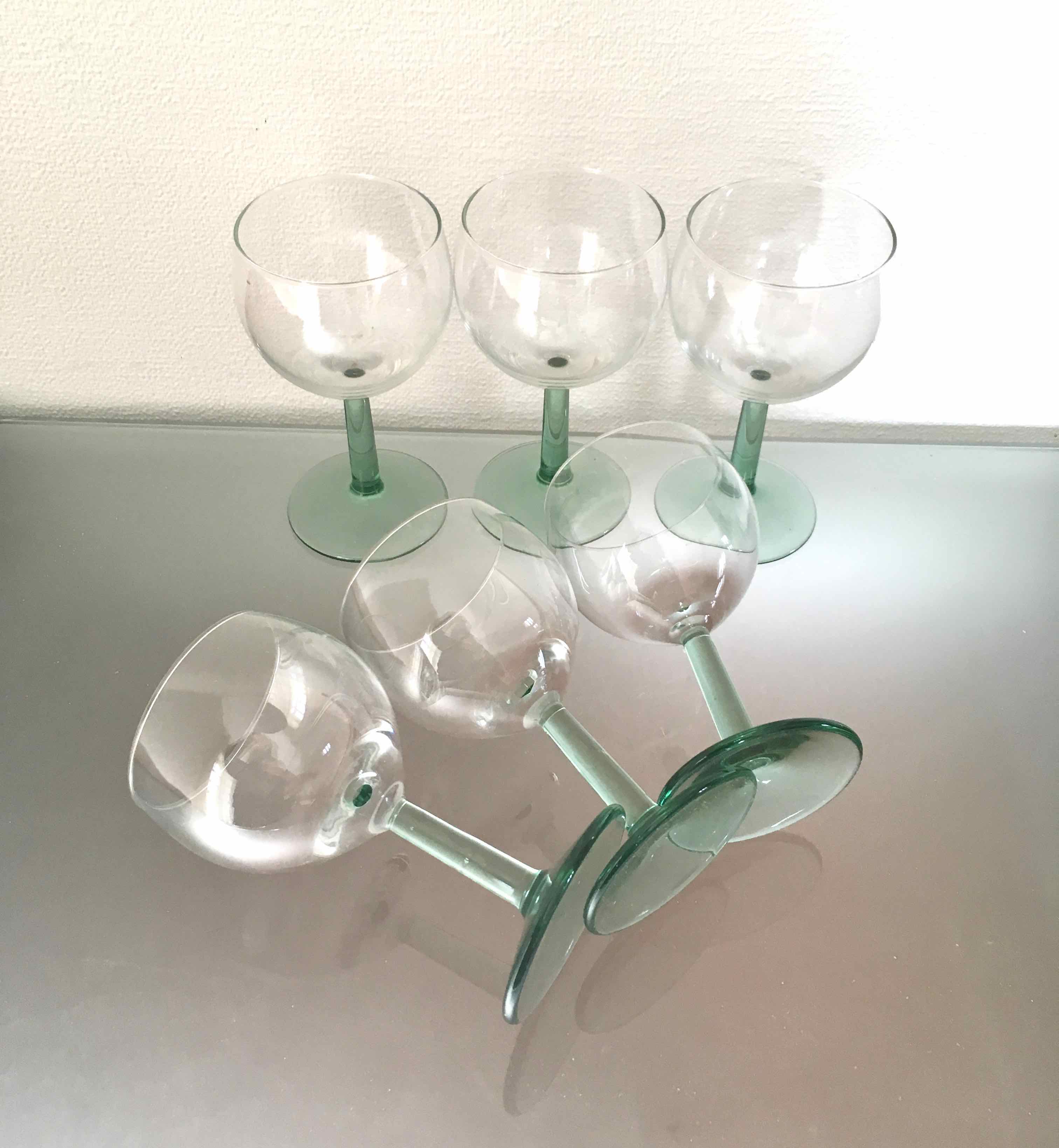 Set 6 vintage balloon glasses from Alsace