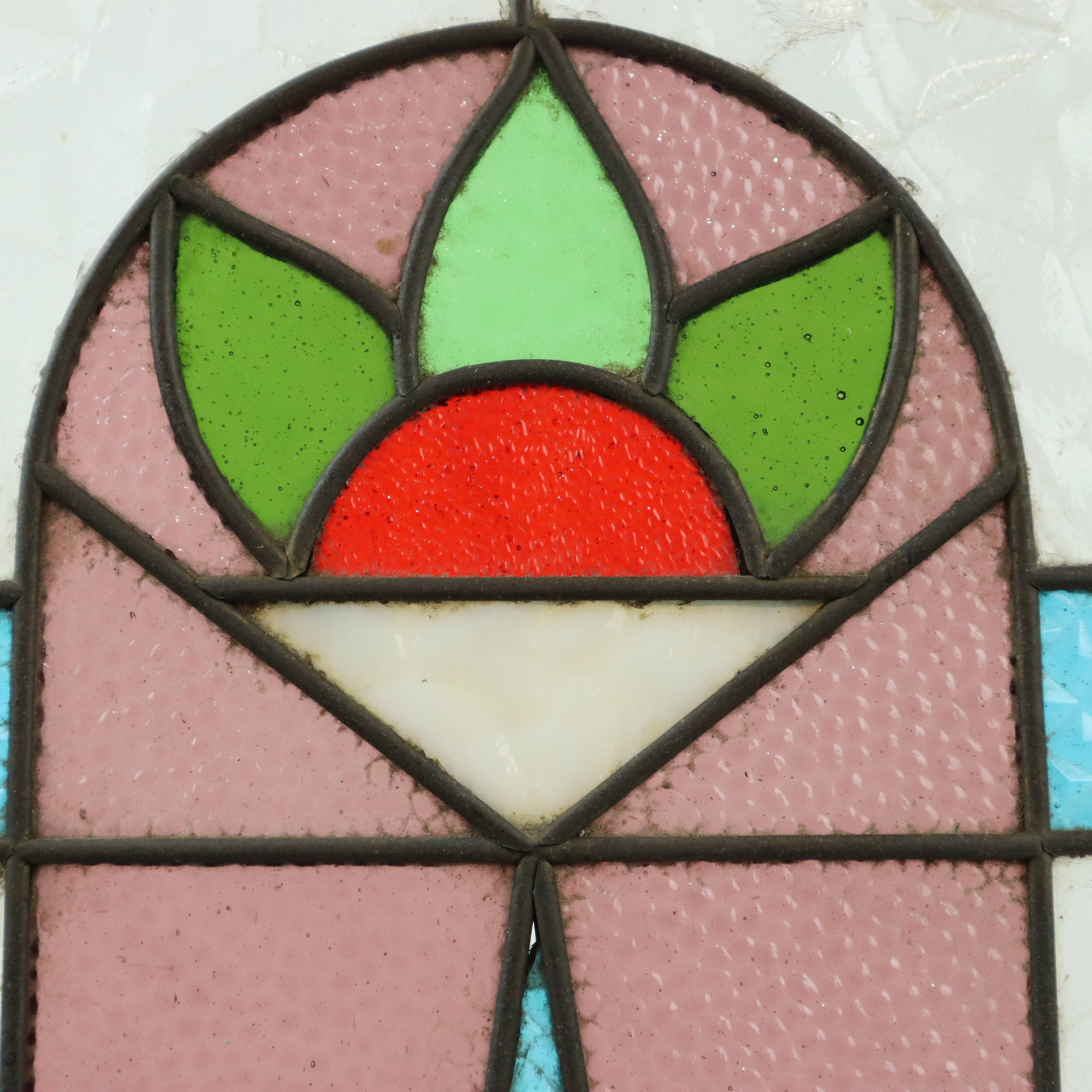 Art Deco Stained Glass Window Stained Glass Decorative Flower Suncatcher 47cm