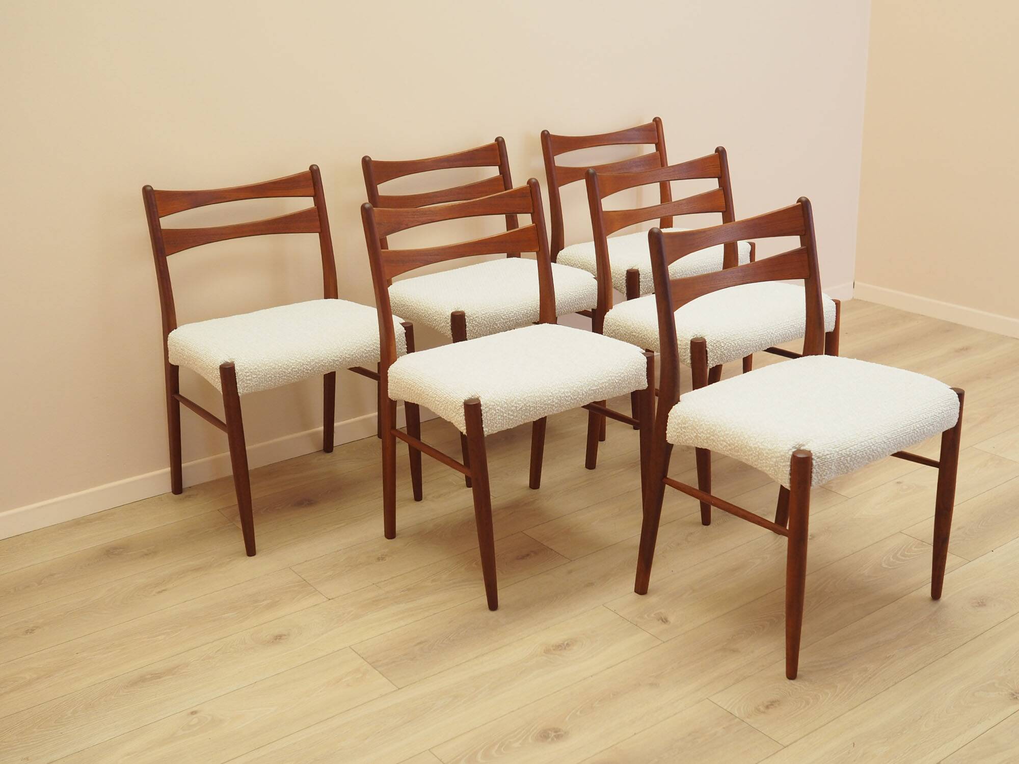 Set of six teak chairs, Danish design, 1960s, made in Denmark