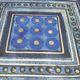 DECORATIVE CERAMIC DISH SIGN GEORGES PELLETIER GEOMETRIC DRAWING BLUE AND GOLD COLLECTION