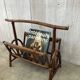 Rattan magazine rack