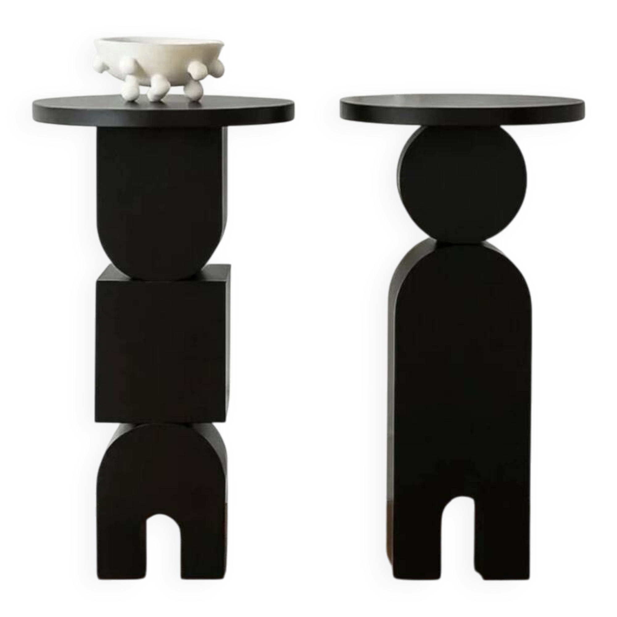 Sellette - Table d'appoint en bois teinté noir