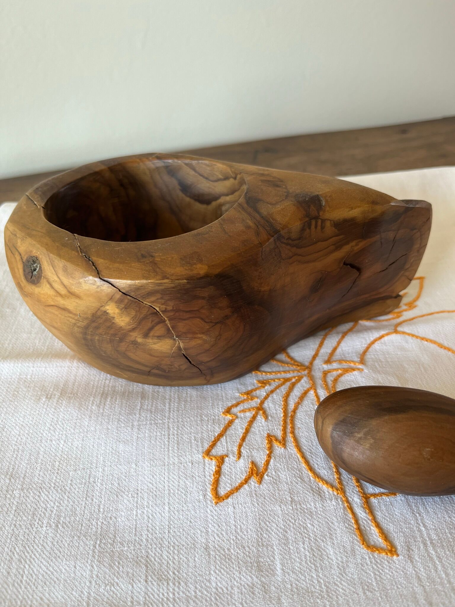 Olive mortar and pestle