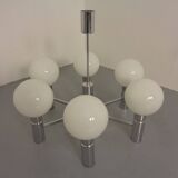 Opaline Glass Pendant Lamp from Sölken Leuchten, Germany, 1960s