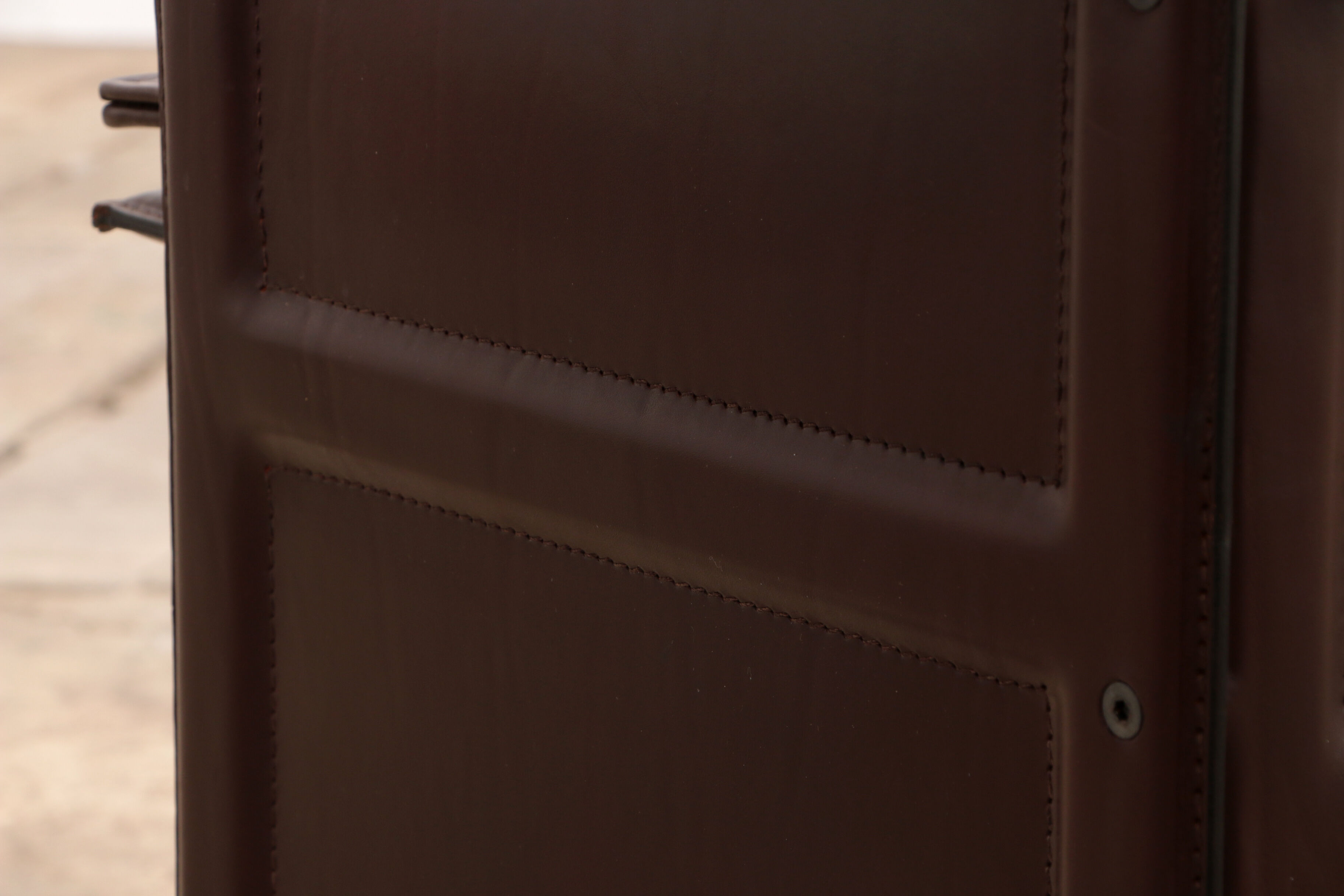 Tito Agnoli for Matteo Grassi leather dining table and six chairs